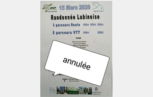 La Lubinoise du 15 03 2020 est annulée